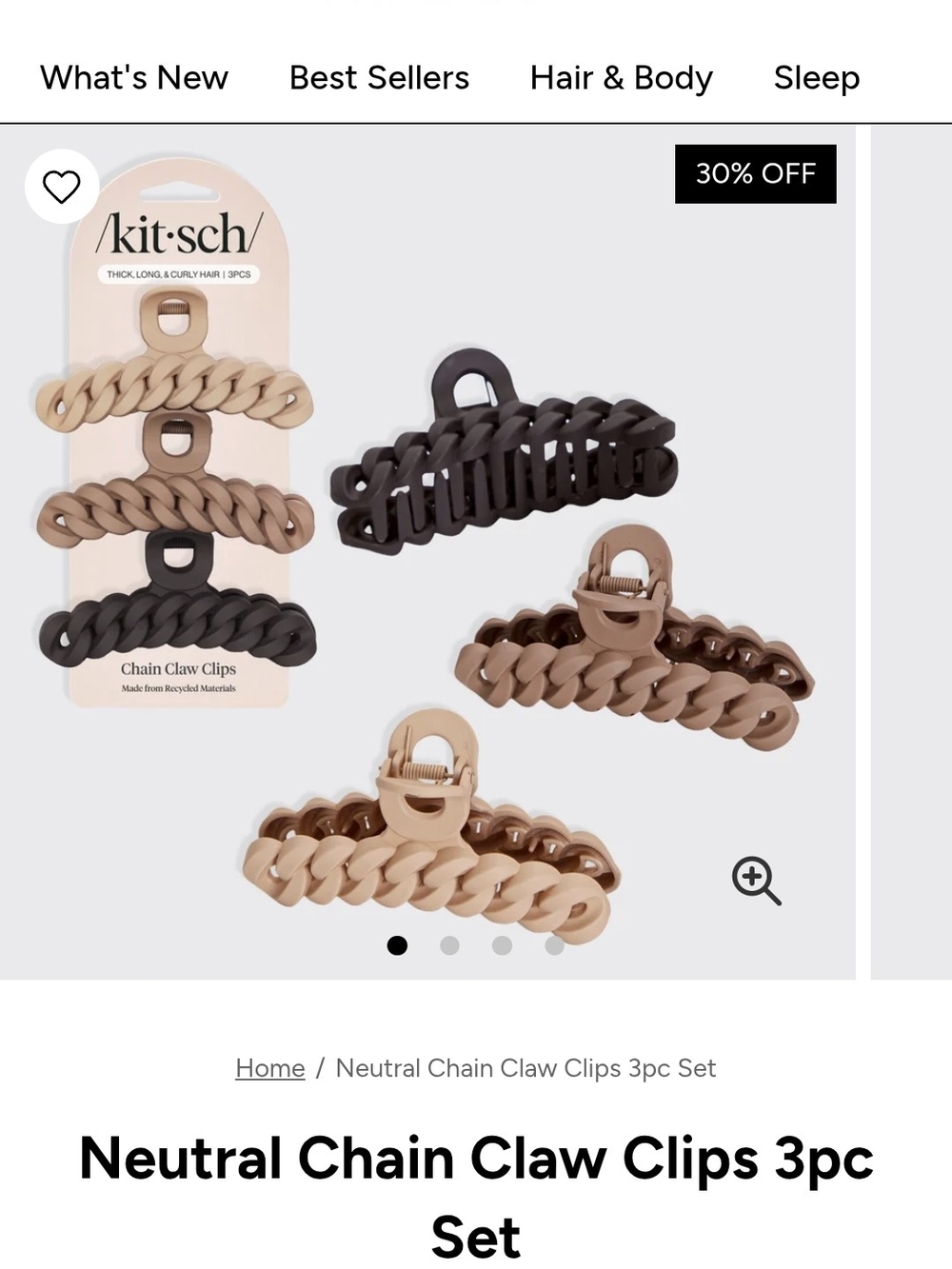 Kitsch Neutral Chain Claw Clips